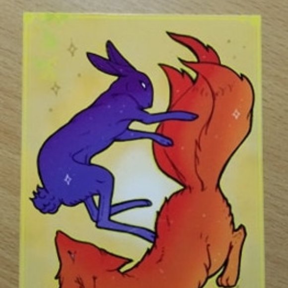 ❤️Celestial Rabbit & Fox Print 🦊🐇💫 - Picture 3 of 5